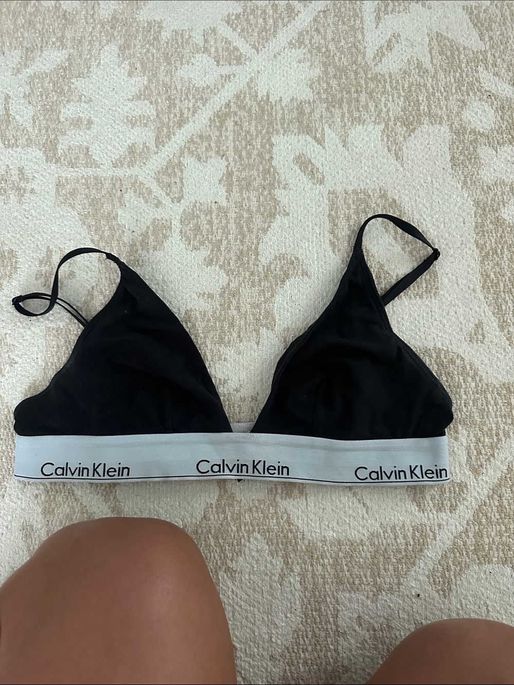 Calvin Klein Black Bralette with Gray Logo Band